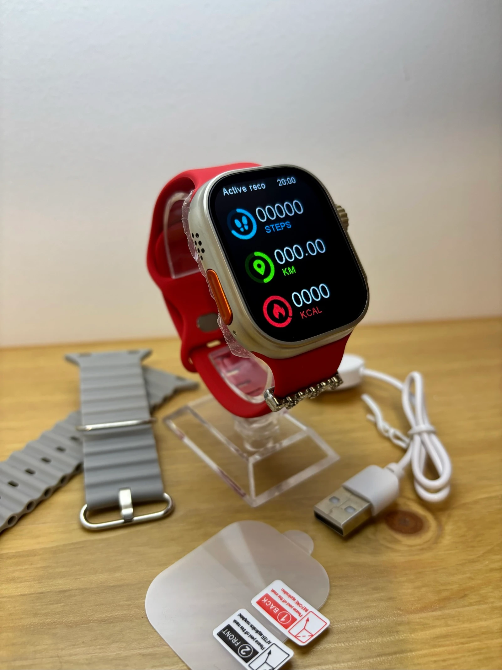 Relógio inteligente T10 Ultra 2 com pulseira vermelha de 45 mm – photo 6